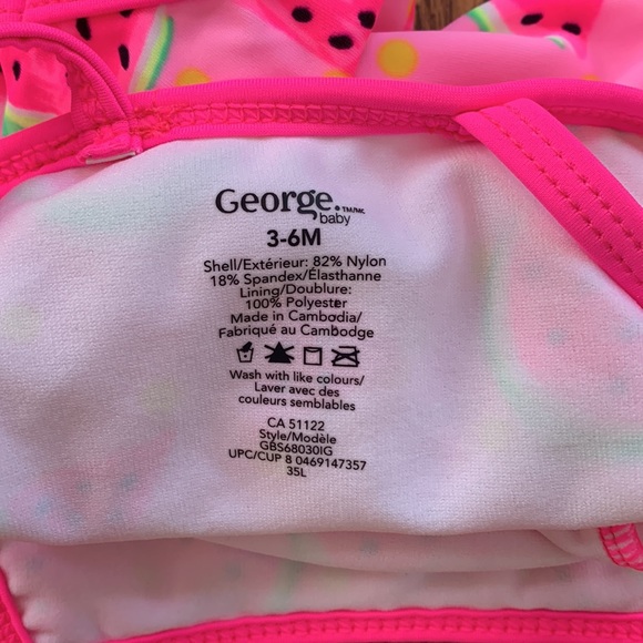 (3/$18) Baby Girl One Piece Swimsuits x2 - Picture 3 of 4